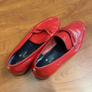 Kate Spade Red Patent Loafers